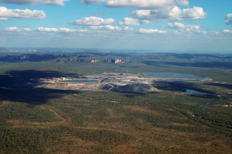 Uranium, the raw material for today's nuclear fuel, is a slightly radioactive metal that occurs throughout the earth's crust. It must be processed through a series of steps to safely produce efficient fuel for generating electricity. Aerial view of the Ranger uranium mine, Northern Territory, Australia, 2014. Photo Credit M. Ingrames 