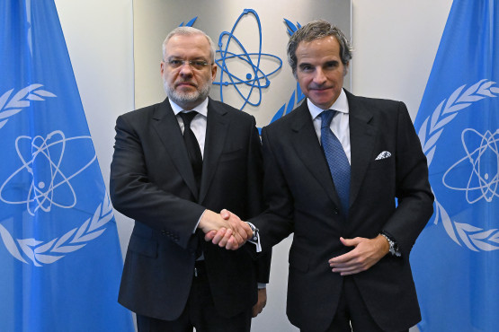 Rafael Mariano Grossi, IAEA Director-General, met with HE Mr. Herman Galushchenko, Minister of Energy of Ukraine, during his official visit to the Agency headquarters in Vienna, Austria. 12 December 2024.