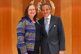 Rafael Mariano Grossi, IAEA Director General, met with HE Ms. Laura S. H. Holgate, Resident Representative of the United States of America to the IAEA, during the ambassador’s farewell courtesy visit to the Director-General at the Agency headquarters in Vienna, Austria. 13 January 2025