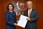 The new Resident Representative of the Philippines to the IAEA, Maria Cleofe Rayos Natividad, presented her credentials to IAEA Director General Yukiya Amano at the IAEA headquarters in Vienna, Austria, on 20 February 2018.