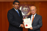 The new Resident Representative of Malaysia to the IAEA, Dato’ Ganeson Sivagurunathan, presented his credentials to IAEA Director General Yukiya Amano at the IAEA headquarters in Vienna, Austria, on 20 February 2018.
