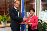 The new Resident Representative of the Czech Republic to the IAEA, HE Mr Ivo Sramek, presented his credentials to Mary Alice Hayward, IAEA Acting Director General, and Head of the Department of Management at the IAEA headquarters in Vienna, Austria, on 18 September 2018. 