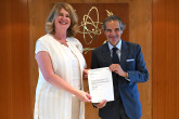 The new Resident Representative of Ireland to the IAEA, HE Ms. Barbara Cullinane, presented his credentials to IAEA Director General Rafael Mariano Grossi, at the Agency headquarters in Vienna, Austria. 29 August 2024