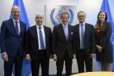 Rafael Mariano Grossi, IAEA Director General, met with Mr. Laurent Amiel, EMEA President, and Mr. Bernt Bieber, Head of Direct Export Sales, Siemens Healthineers during their official visit to the Agency headquarters in Vienna, Austria. 11 May 2023