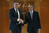 Rafael Mariano Grossi, IAEA Director-General, met with UN Under-Secretary-General Christian Saunders, Special Coordinator on Improving the UN Response to Sexual Exploitation and Abuse (SEA), during his official visit to the Agency headquarters in Vienna, Austria. 31 August 2023. 