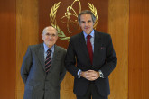 Rafael Mariano Grossi, IAEA Director-General, met with Jose Luis Antunez, President, Nucleoelectrica Argentina, during his official visit to the Agency headquarters in Vienna, Austria. 10 October 2023. 