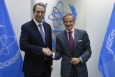 Rafael Mariano Grossi, IAEA Director-General, met with Ambassador Nikolaus Marschik, Secretary General for Foreign Affairs at the Federal Ministry for European and International Affairs of Austria, during his official visit to the Agency headquarters in Vienna, Austria. 20 October 2023. 