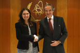 Rafael Mariano Grossi, IAEA Director-General, met with HE Dr. Karina Rando, Minister of Public Health of Uruguay, during her official visit to the Agency headquarters in Vienna, Austria. 3 November 2023