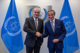 Rafael Mariano Grossi, IAEA Director-General, met with HE Mr. Igli Hasani, Minister for Europe and Foreign Affairs of Albania, during his official visit to the Agency headquarters in Vienna, Austria. 17 November 2023