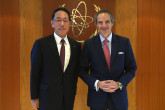 Rafael Mariano Grossi, IAEA Director-General, met with Naohiro Masusa, Executive President and CEO of Japan Nuclear Fuel Limited, during his official visit to the Agency headquarters in Vienna, Austria. 11 December 2023.