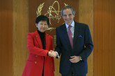 Rafael Mariano Grossi, IAEA Director-General, met with Izumi Nakamitsu, United Nations Under-Secretary-General and High Representative for Disarmament Affairs during her official visit to the Agency headquarters in Vienna, Austria. 30 January 2024.