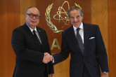 Rafael Mariano Grossi, IAEA Director-General, met with Dr. Enrique Lau Cortes, Director General, the Social Security Fund of Panama during his official visit to the Agency headquarters in Vienna, Austria. 31 January 2024. 