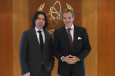 Rafael Mariano Grossi, IAEA Director-General, met with Guillaume Ollagnier, Director of Strategic Affairs, Ministry of Foreign Affairs of France during his official visit to the Agency headquarters in Vienna, Austria. 2 February 2024.