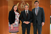Rafael Mariano Grossi, IAEA Director-General, met with US Congressman Brad Schneider, accompanied by HE Ms. Laura S. H. Holgate, Resident Representative of the United States of America to the IAEA, during their official visit to the Agency headquarters in Vienna, Austria. 23 February 2024. 