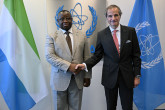 Rafael Mariano Grossi, IAEA Director-General, met with His Excellency Brig. Rtd. Dr. Julius Maada Bio, President of Sierra Leone, during his official visit to the Agency headquarters in Vienna, Austria. 25 Jun 2024.