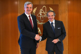 Rafael Mariano Grossi, IAEA Director-General, met with Danijel Levicar, State Secretary for the National Nuclear Programme of the Republic of Slovenia, during his official visit to the Agency headquarters in Vienna, Austria. 2 July 2024.