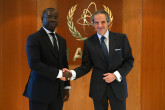 Rafael Mariano Grossi, IAEA Director-General, met with HE Mr. Birame Souleye Diop, Minister of Energy, Oil and Mines of Senegal, during his official visit to the Agency headquarters in Vienna, Austria. 2 July 2024.