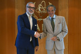 Rafael Mariano Grossi, IAEA Director-General, met with Stefano Marguccio, SEforALL, Deputy Chief Executive Officer, during his official visit to the Agency headquarters in Vienna, Austria. 29 July 2024.