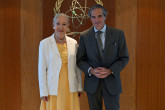 Rafael Mariano Grossi, IAEA Director-General, met with Dr. Benita Ferero-Waldner, former EU Commissioner and former Secretary of State for Foreign Affairs and Foreign Minister of Austria, during her official visit to the Agency headquarters in Vienna, Austria. 15 August 2024.