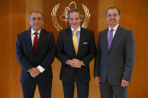 Rafael Mariano Grossi, IAEA Director-General, met with Alejandro Nunez, President of the Nuclear Commission, accompanied by HE Mr. Jose Antonio Zabalgoitia Trejo, Resident Representative of Mexico to the IAEA, during their official visit to the Agency headquarters in Vienna, Austria. 11 September 2024.