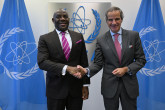 Rafael Mariano Grossi, IAEA Director-General, met with Dr. Tunji Alausa, Honourable Minister of State for Health and Social Welfare of Nigeria, during his official visit to the Agency headquarters in Vienna, Austria. 12 September 2024.