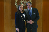 Rafael Mariano Grossi, IAEA Director-General, met with Maria Korsnick, President and Chief Executive Officer of the Nuclear Energy Institute during her official visit to the Agency headquarters in Vienna, Austria. 21 October 2024.

 