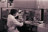 Staff member at the laboratories in Monaco. 1966. Please credit IAEA