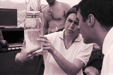 Scientists from the IAEA laboratories in Monaco collect samples of sea water and fresh plankton from the Mediterranean for studies about the effects of radioactivity on the sea and marine life. 1966. Please credit IAEA