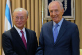 IAEA Director General Yukiya Amano met President Shimon Peres, during his official visit to Israel, 25 August 2010. (Photo: M. Neiman)