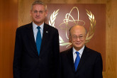 H.E. Mr. Carl Bildt, Minister for Foreign Affairs of Sweden, met IAEA Director General Yukiya Amano at the Agency Headquarters in Vienna, Austria, 17 February 2012.