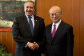 H.E. Mr. Nasser Judeh, Foreign Minister of Jordan, met IAEA Director General Yukiya Amano during the Minister's visit to the IAEA Headquarters in Vienna, Austria, 15 March 2012.