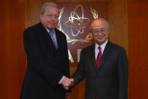 On 27 February 2013, the Former Chancellor of Austria, Mr. Franz Vranitzky met IAEA Director General Yukiya Amano during his visit to the IAEA headquarters in Vienna, Austria.