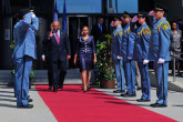 Departure of His Majesty King Letsie III of Lesotho and Her Majesty Queen Masenate Mohato Seeiso, after their meeting with IAEA Director General Yukiya Amano at the IAEA headquarters in Vienna, Austria. 25 April 2013