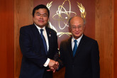 On 2 May 2013, H.E. Mr. Kazuyoshi Akaba, State Minister of Economy, Trade and Industry of Japan met IAEA Director General Yukiya Amano during the Minister's visit to the IAEA headquarters in Vienna, Austria.