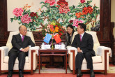 IAEA Director General Yukiya Amano met Chen Qiufa, Chairman of the China Atomic Energy Authority at the CAEA's headquarters, Beijing, China, 21 October 2011.