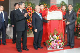 IAEA Director General Yukiya Amano (middle)  Mr. WANG Yiren, Secretary General of CAEA (right), and Mr. MU Zhanying, President of China Nuclear Engineering Corporation  (left), at the inauguration ceremony of the International  Construction Training Center. (Photo: China Nuclear Engineering Coperation (CNEC)).