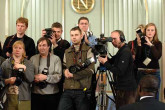 9 December 2005 | Media crews from around world wait for the 2005 Peace Laureates.