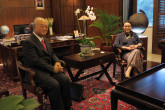 IAEA Director General Yukiya Amano meets with H.E. Ms Retno Marsudi, Minister of Foreign Affairs, during his official visit to Indonesia. 22 January 2015