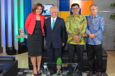 IAEA Director General Yukiya Amano is interviewed by TV News on Metro TV during his official visit to Indonesia. 23 January 2015.