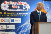 IAEA Director General Yukiya Amano delivers his opening address at the Nuclear Africa 2015 Conference and Exhibition  during his official visit to South Africa on 18 March 2015.