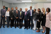 IAEA Director Yukiya Amano meets with the staff of Steve Biko Memorial Hospital during his official visit to South Africa on 19 March 2015.