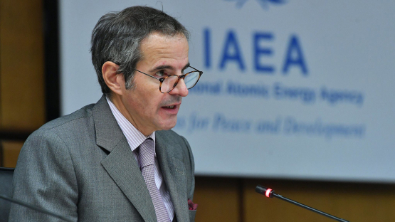 IAEA Director General Rafael Mariano Grossi announces the First International Conference on Nuclear Law during his opening statement at the November 2020 meeting of the Board of Governors