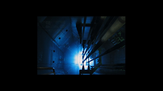 Looking down a research reactor core
